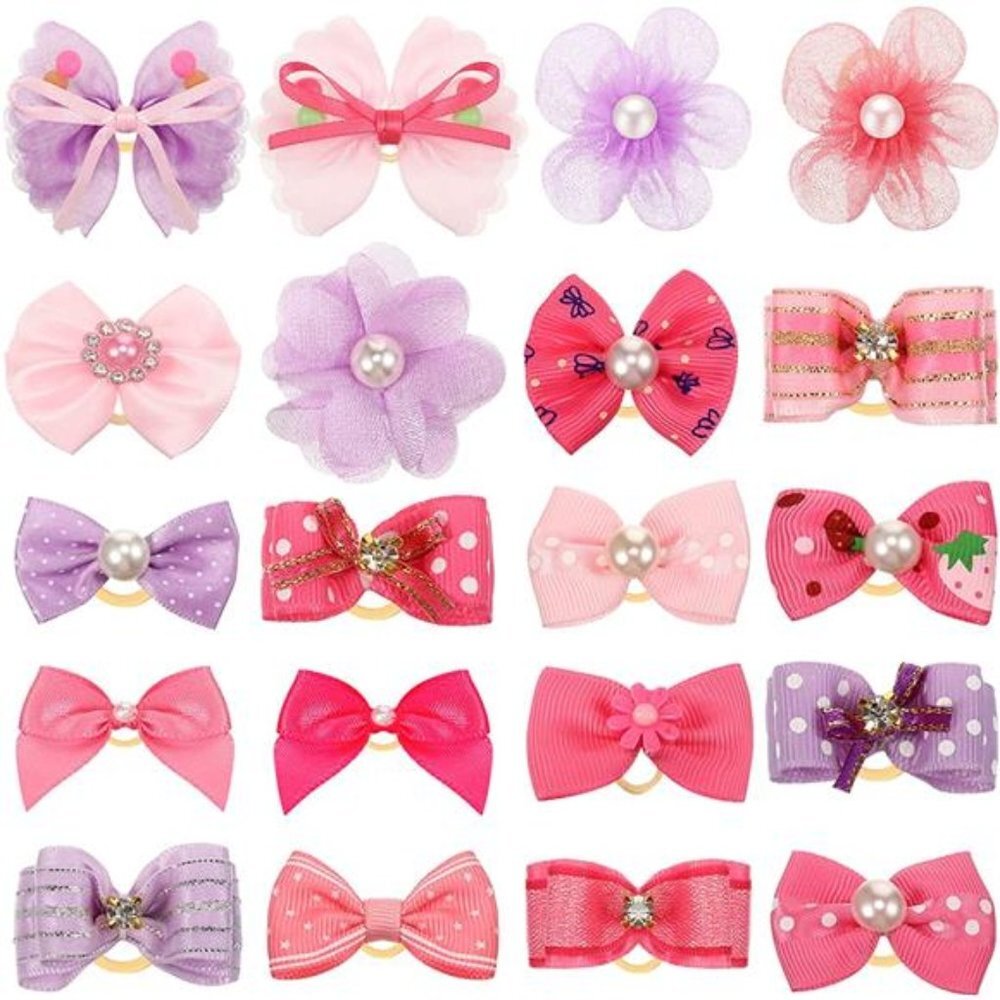 20 Pcs Dog Hair Bows for Small Dogs Hair Accessories